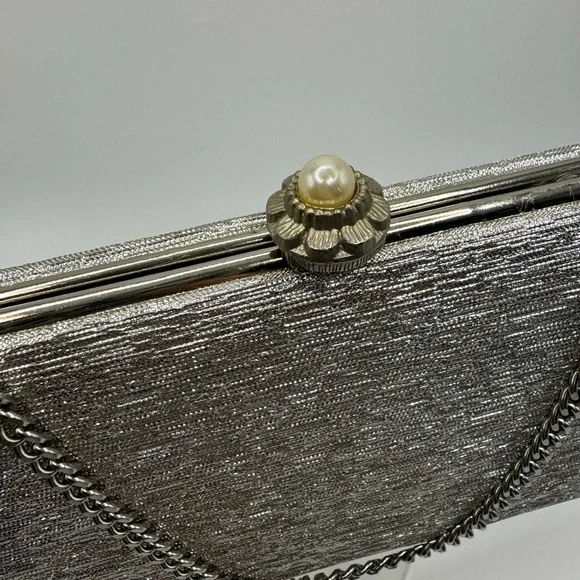 Antique/Vintsge Elegant Silver Clutch/Shoulder Bag - Picture 3 of 5